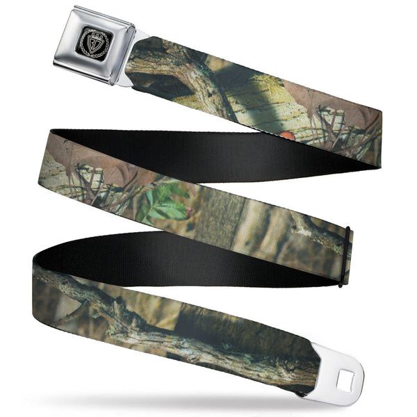 buckle down BD Crest Logo Brushed Seatbelt - Mossy Oak Break-Up Infinity Webbing