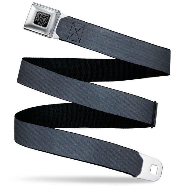 buckle down BD Wings Logo CLOSE-UP Black/Silver Seatbelt Belt - Black Panel Webbing