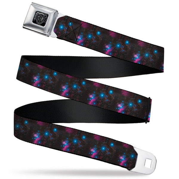 buckle down BD Wings Logo CLOSE-UP Black/Silver Seatbelt Belt - Orion's Belt Constellation Webbing