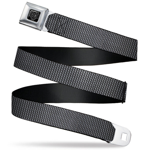 buckle down BD Wings Logo CLOSE-UP Black/Silver Seatbelt Belt - Dot Black/White Webbing