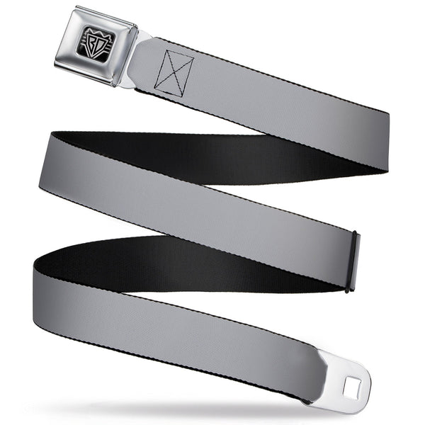 buckle down BD Wings Logo CLOSE-UP Full Color Black Silver Seatbelt Belt - Silver Webbing