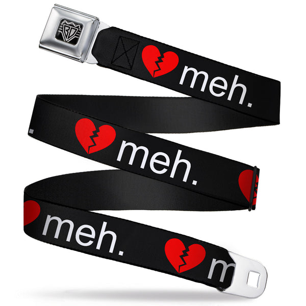 buckle down BD Wings Logo CLOSE-UP Full Color Black Silver Seatbelt Belt - Broken Heart MEH Black/Red/White Webbing