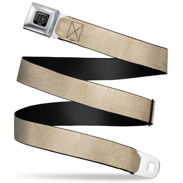 buckle down BD Wings Logo CLOSE-UP Full Color Black Silver Seatbelt Belt - Natural Hemp Webbing
