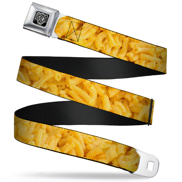 buckle down BD Wings Logo CLOSE-UP Full Color Black Silver Seatbelt Belt - Mac & Cheese Vivid Webbing