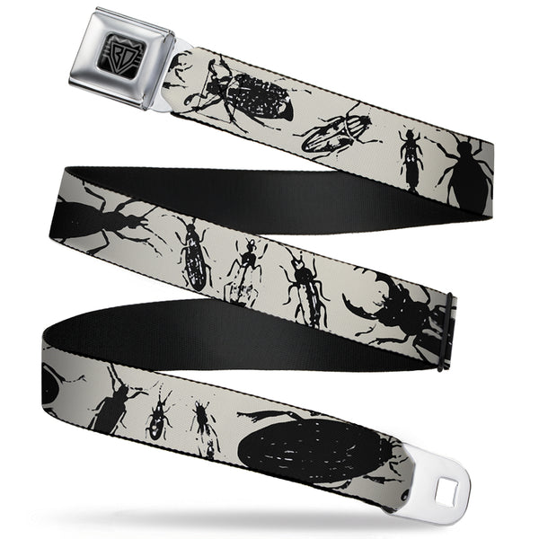 buckle down BD Wings Logo CLOSE-UP Full Color Black Silver Seatbelt Belt - Insects Gray/Black Webbing
