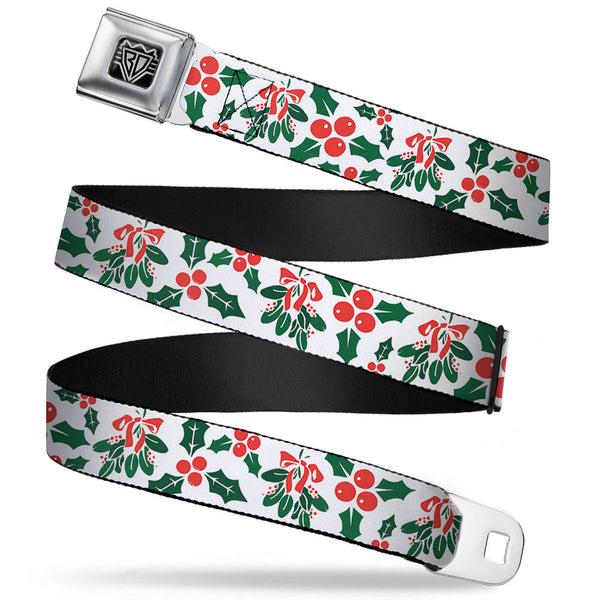 buckle down BD Wings Logo CLOSE-UP Full Color Black Silver Seatbelt Belt - Holly & Mistletoe Webbing