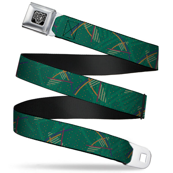 buckle down BD Wings Logo CLOSE-UP Full Color Black Silver Seatbelt Belt - PDX Airport Carpet New Webbing