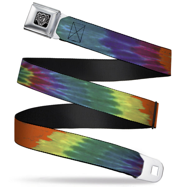 buckle down BD Wings Logo CLOSE-UP Full Color Black Silver Seatbelt Belt - BD Tie Dye Webbing