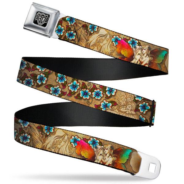 buckle down BD Wings Logo CLOSE-UP Full Color Black Silver Seatbelt Belt - TJ-Fairies Webbing