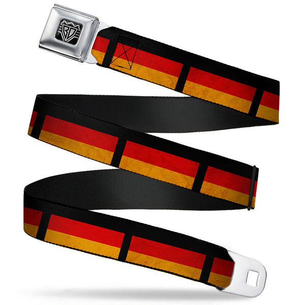 buckle down BD Wings Logo CLOSE-UP Full Color Black Silver Seatbelt Belt - German Flag Distressed Webbing