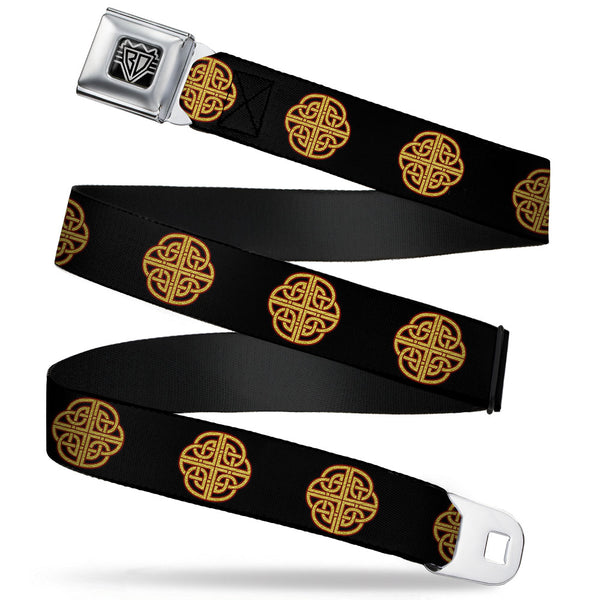 buckle down BD Wings Logo CLOSE-UP Full Color Black Silver Seatbelt Belt - Celtic Knot Black/Burgundy/Gold Webbing