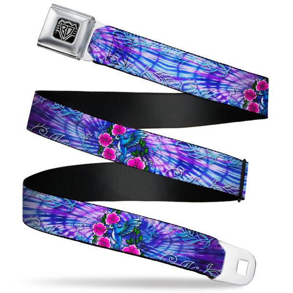 buckle down BD Wings Logo CLOSE-UP Full Color Black Silver Seatbelt Belt - TJ-Hummingbird Webbing