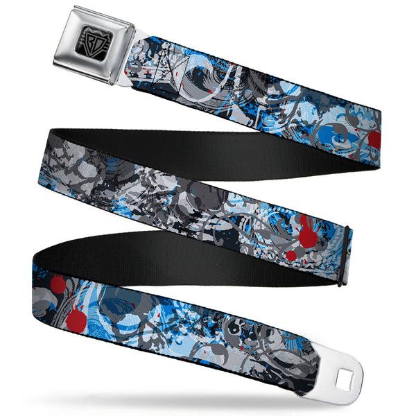 buckle down BD Wings Logo CLOSE-UP Full Color Black Silver Seatbelt Belt - Gothic 2 Webbing