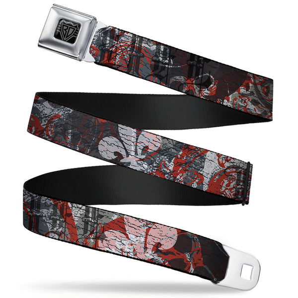 buckle down BD Wings Logo CLOSE-UP Full Color Black Silver Seatbelt Belt - Gothic 3 Webbing