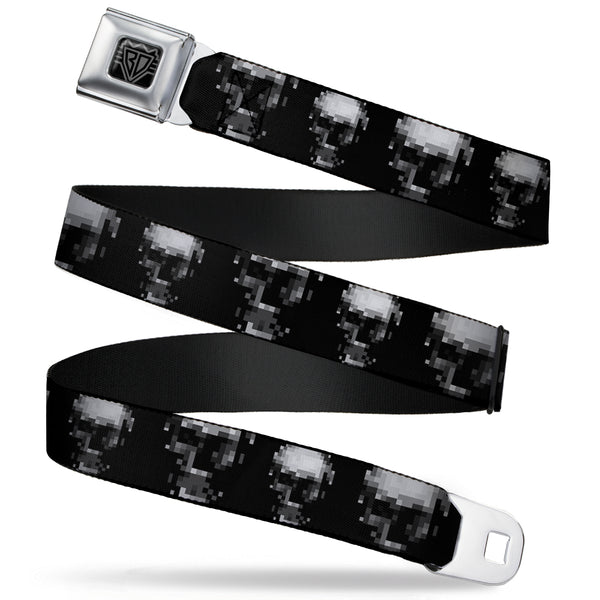 buckle down BD Wings Logo CLOSE-UP Full Color Black Silver Seatbelt Belt - Dark Knight Webbing