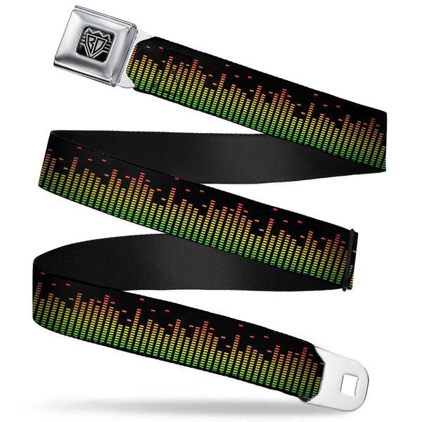 buckle down BD Wings Logo CLOSE-UP Full Color Black Silver Seatbelt Belt - DC Equalizer Webbing