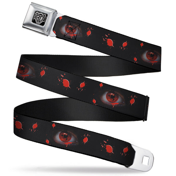 buckle down BD Wings Logo CLOSE-UP Full Color Black Silver Seatbelt Belt - Genjutsu Eye Webbing