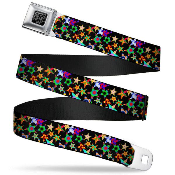buckle down BD Wings Logo CLOSE-UP Full Color Black Silver Seatbelt Belt - Kaleidostarz Webbing