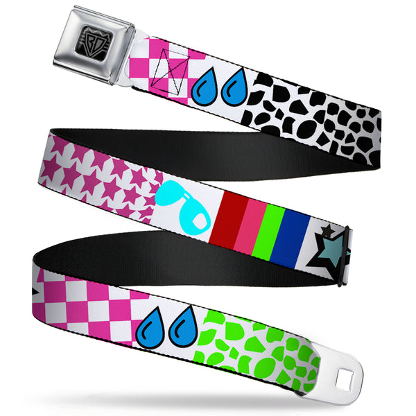 buckle down BD Wings Logo CLOSE-UP Full Color Black Silver Seatbelt Belt - Icons & Patterns 1 Webbing