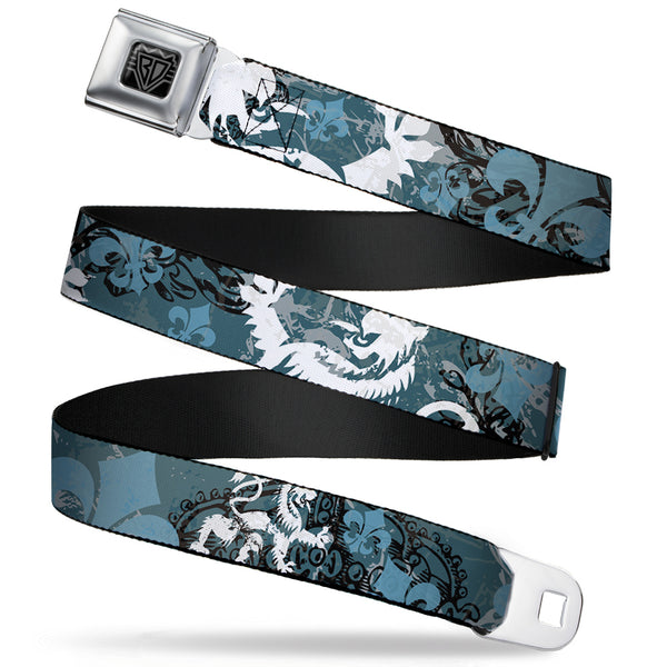 buckle down BD Wings Logo CLOSE-UP Full Color Black Silver Seatbelt Belt - Gothic 8 Webbing