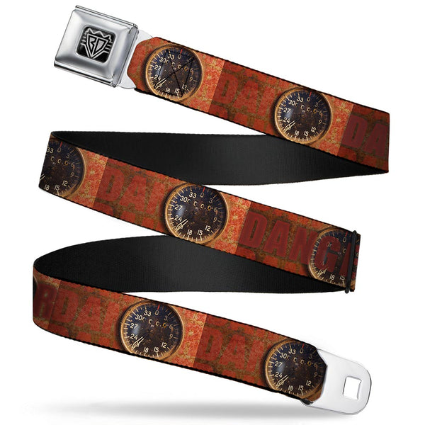 buckle down BD Wings Logo CLOSE-UP Full Color Black Silver Seatbelt Belt - Danger Gauge Webbing