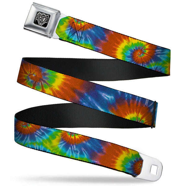 buckle down BD Wings Logo CLOSE-UP Full Color Black Silver Seatbelt Belt - BD Tie Dye13 Webbing