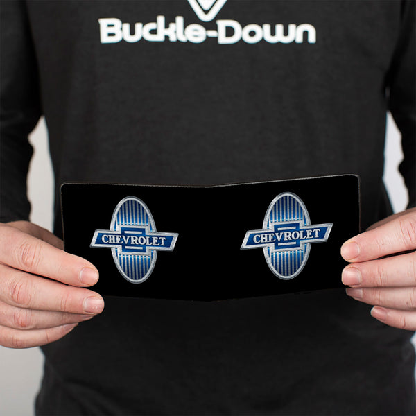 Buckle Down Bi-Fold Wallet - 1929 Chevrolet Bowtie Logo Black Silver Blue