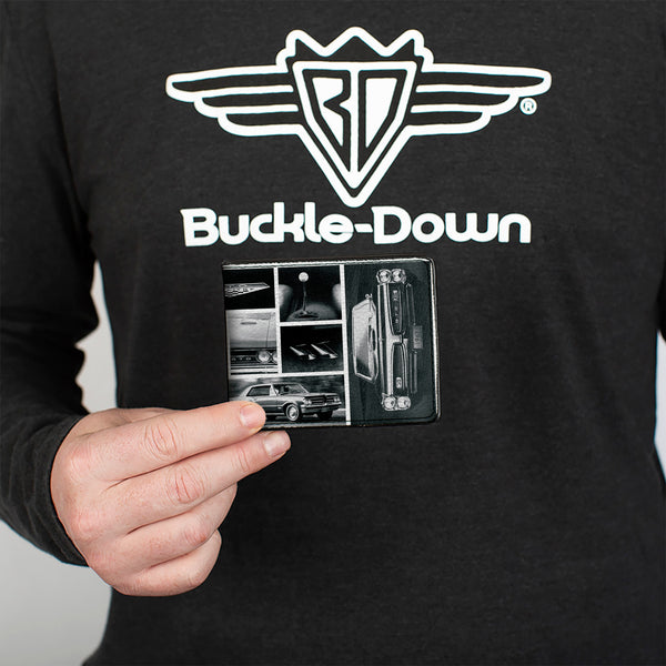 Buckle Down Bi-Fold Wallet - 1967 Pontiac GTO Snapshots White Grays