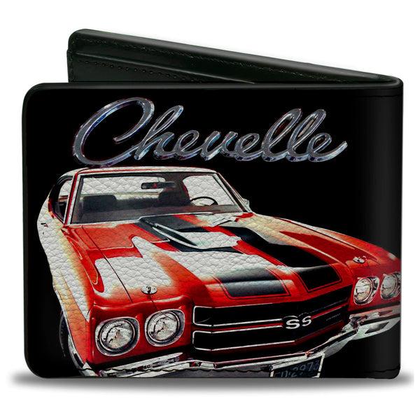Buckle Down Bi-Fold Wallet - 1970 Chevrolet CHEVELLE Black Silver Red