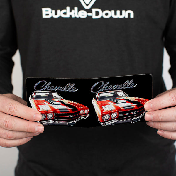 Buckle Down Bi-Fold Wallet - 1970 Chevrolet CHEVELLE Black Silver Red