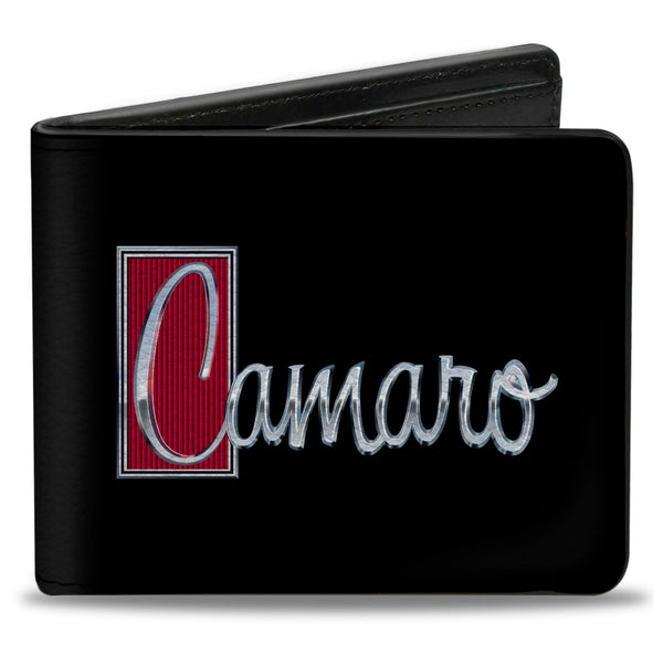 buckle down Bi-Fold Wallet - 1972 CAMARO Script Emblem Black Silver Reds