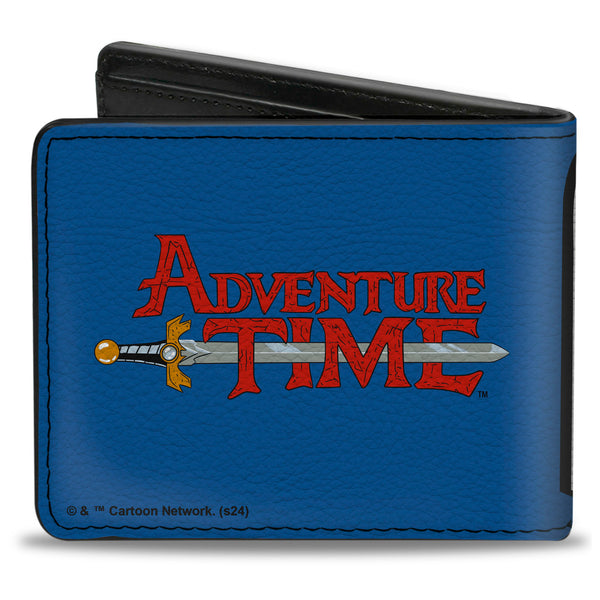 Buckle Down Bi-Fold Wallet - ADVENTURE TIME Title Logo And Finn Smiling Face Blue