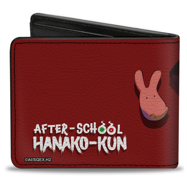 Buckle Down Bi-Fold Wallet - AFTER-SCHOOL HANAKO-KUN Hanako Flip Pose With Mokke And Title Logo Red