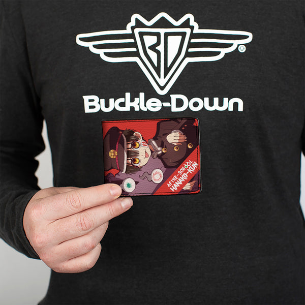 Buckle Down Bi-Fold Wallet - AFTER-SCHOOL HANAKO-KUN Hanako Poses And Title Logo Red