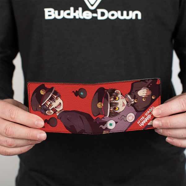 Buckle Down Bi-Fold Wallet - AFTER-SCHOOL HANAKO-KUN Hanako Poses And Title Logo Red