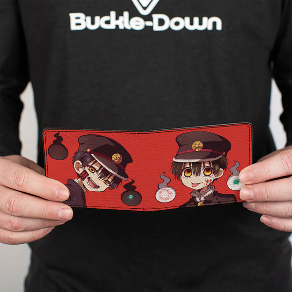 Buckle Down Bi-Fold Wallet - After-School Hanako-Kun Hanako Poses And Hakujouda Orbs Red
