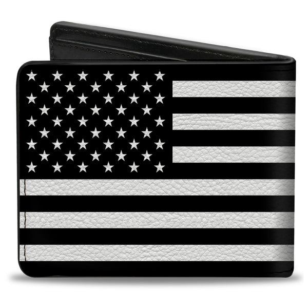 Buckle Down Bi-Fold Wallet - American Flag Black White