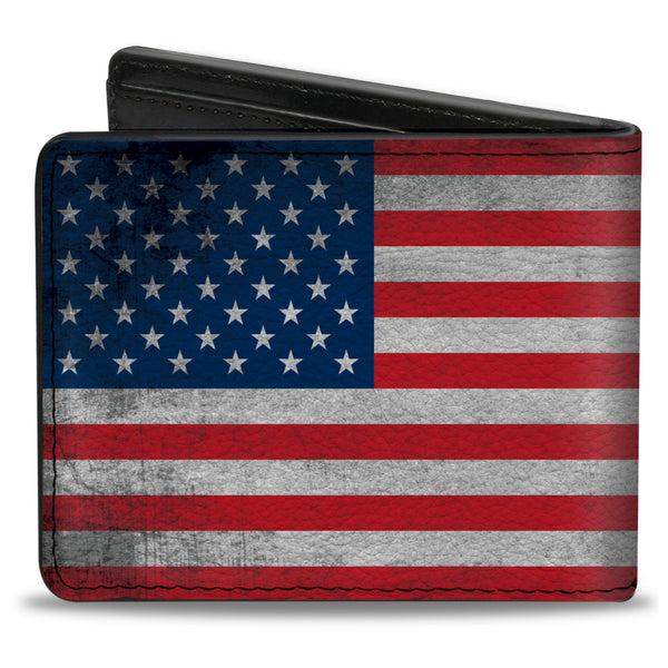 Buckle Down Bi-Fold Wallet - American Flag Distressed