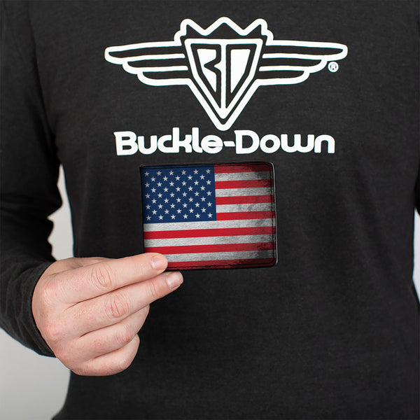 Buckle Down Bi-Fold Wallet - American Flag Distressed