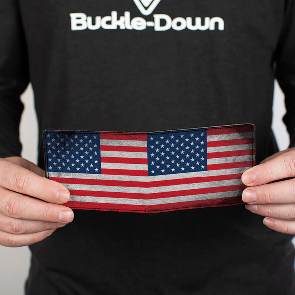 Buckle Down Bi-Fold Wallet - American Flag Distressed