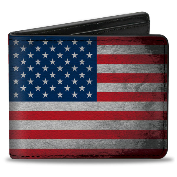 buckle down Bi-Fold Wallet - American Flag Distressed