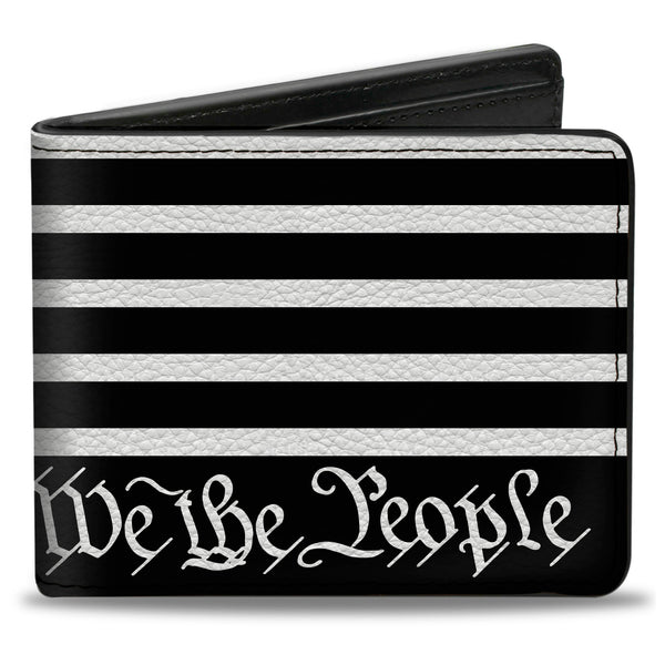 buckle down Bi-Fold Wallet - Americana Flag WE THE PEOPLE Black White