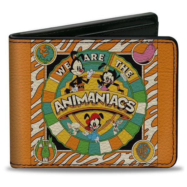 buckle down Bi-Fold Wallet - Animaniacs WE ARE THE ANIMANIACS Group Pose Orange White