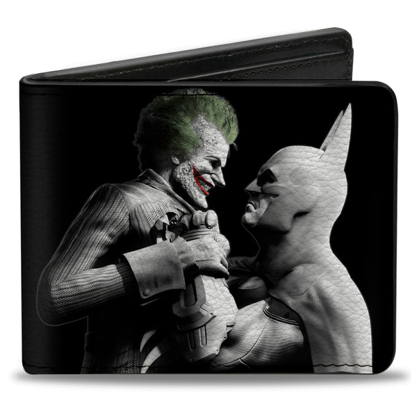 buckle down Bi-Fold Wallet - ARKHAM CITY Batman & Joker Fight Pose Black Grays White