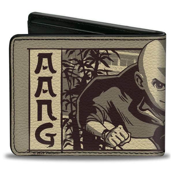 Buckle Down Bi-Fold Wallet - Avatar The Last Airbender Aang Garden Pose Grays