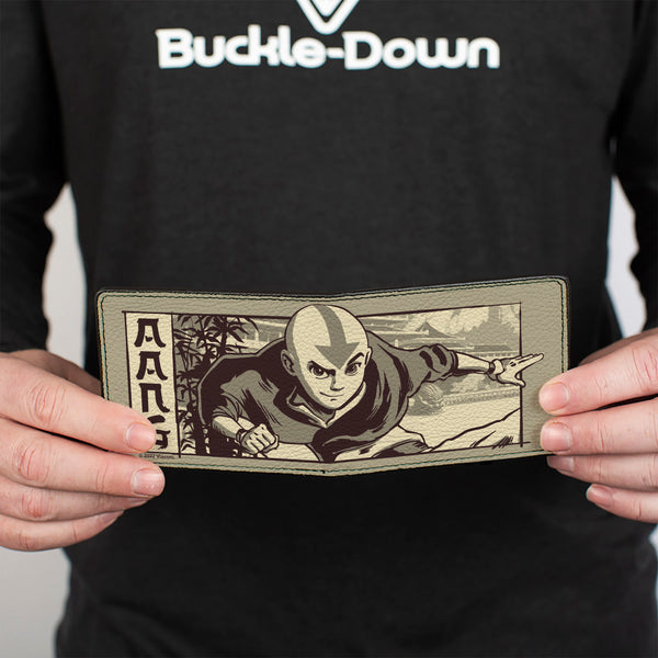 Buckle Down Bi-Fold Wallet - Avatar The Last Airbender Aang Garden Pose Grays