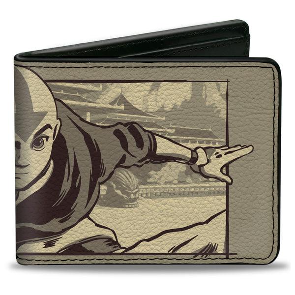 buckle down Bi-Fold Wallet - Avatar the Last Airbender Aang Garden Pose Grays