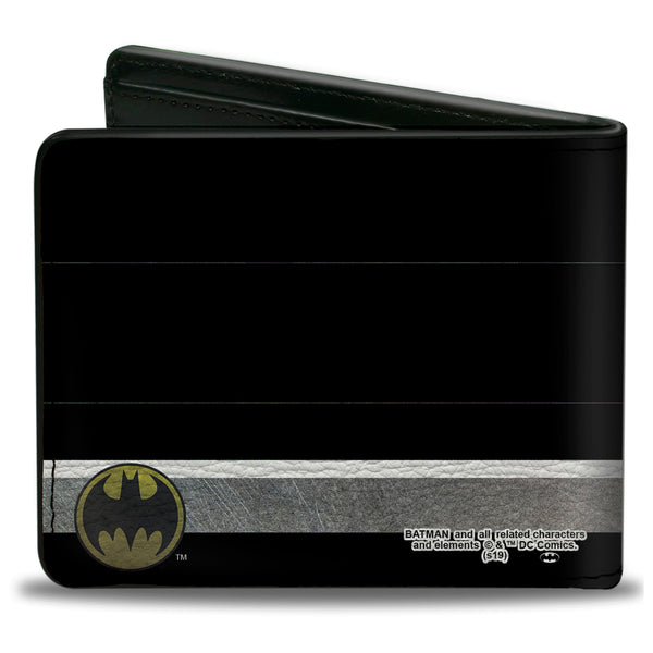 Buckle Down Bi-Fold Wallet - Bat Signal Corner Weathered Black Yellow Black