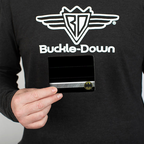 Buckle Down Bi-Fold Wallet - Bat Signal Corner Weathered Black Yellow Black