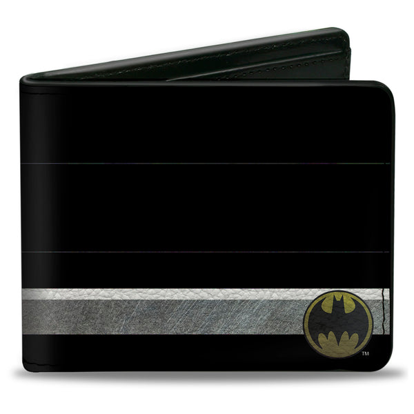 buckle down Bi-Fold Wallet - Bat Signal Corner Weathered Black Yellow Black